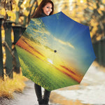 Sunrise Meadow Print Foldable Umbrella