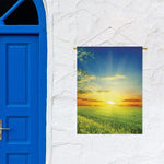 Sunrise Meadow Print Garden Flag