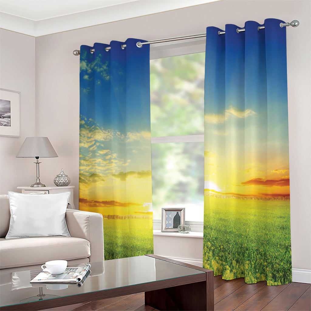 Sunrise Meadow Print Grommet Curtains