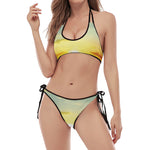 Sunrise Meadow Print Halter Scoop Tie Side Bikini