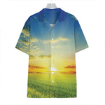Sunrise Meadow Print Hawaiian Shirt