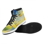 Sunrise Meadow Print High Top Leather Sneakers