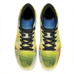 Sunrise Meadow Print High Top Leather Sneakers