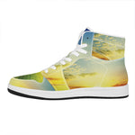 Sunrise Meadow Print High Top Leather Sneakers