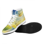 Sunrise Meadow Print High Top Leather Sneakers
