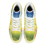 Sunrise Meadow Print High Top Leather Sneakers
