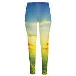 Sunrise Meadow Print High-Waisted Pocket Leggings
