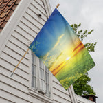 Sunrise Meadow Print House Flag
