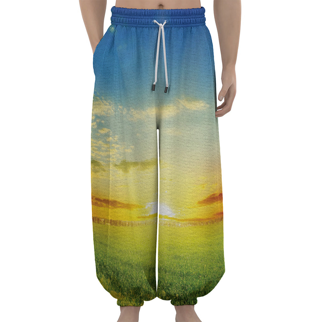 Sunrise Meadow Print Lantern Pants