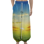Sunrise Meadow Print Lantern Pants
