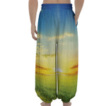 Sunrise Meadow Print Lantern Pants