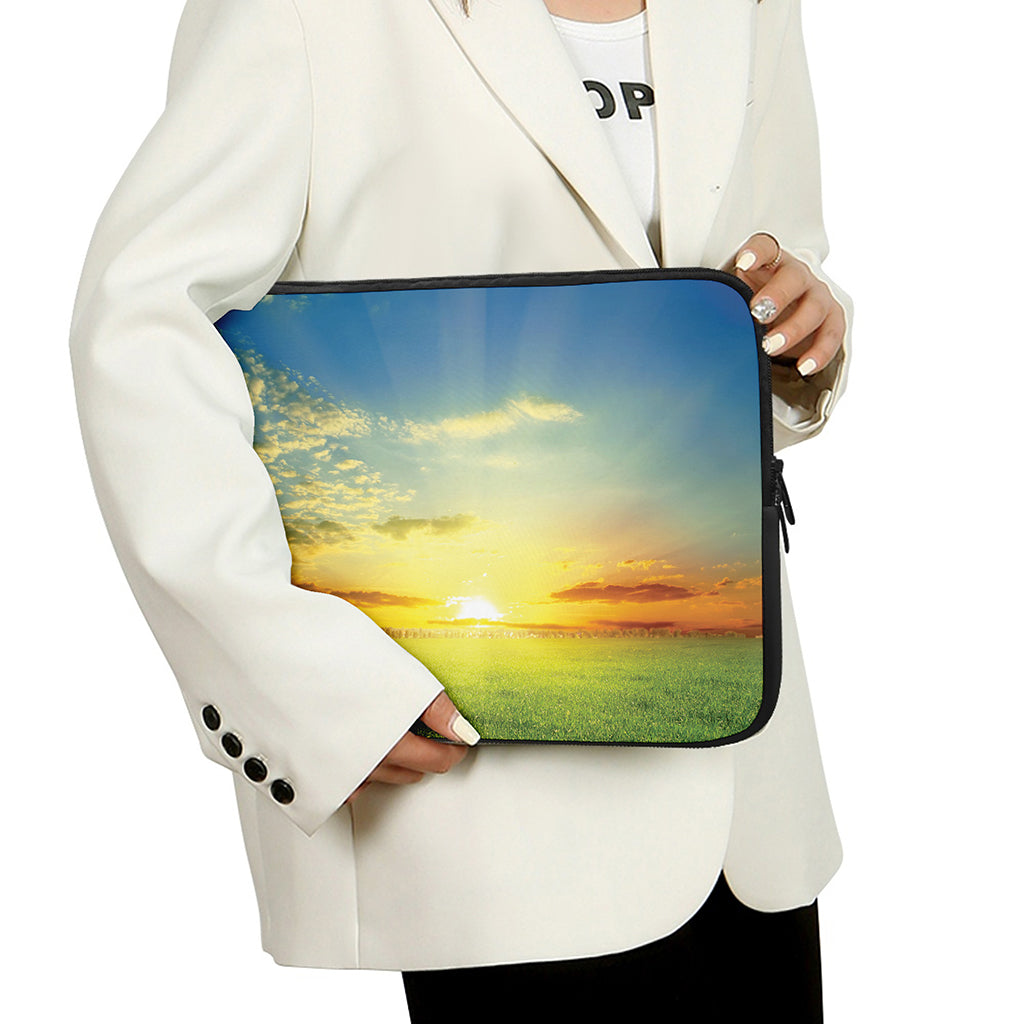 Sunrise Meadow Print Laptop Sleeve