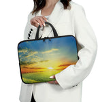 Sunrise Meadow Print Laptop Sleeve With Handle