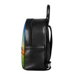Sunrise Meadow Print Leather Backpack