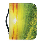 Sunrise Meadow Print Leather Bible Cover
