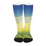 Sunrise Meadow Print Long Socks
