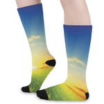 Sunrise Meadow Print Long Socks