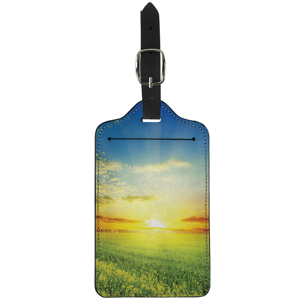 Sunrise Meadow Print Luggage Tag