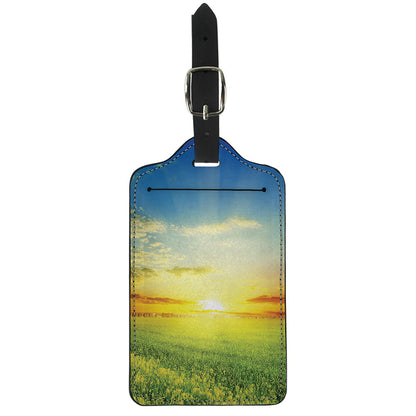 Sunrise Meadow Print Luggage Tag