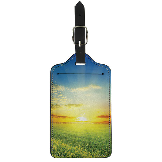 Sunrise Meadow Print Luggage Tag
