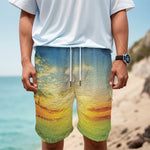 Sunrise Meadow Print Men's Cargo Shorts