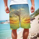 Sunrise Meadow Print Men's Cargo Shorts