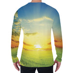 Sunrise Meadow Print Men's Long Sleeve T-Shirt