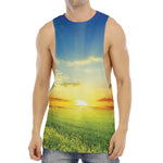 Sunrise Meadow Print Men's Muscle Tank Top