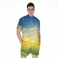 Sunrise Meadow Print Men's Romper
