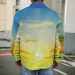 Sunrise Meadow Print Men's Shirt Jacket