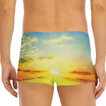 Sunrise Meadow Print Men's Short Boxer Briefs