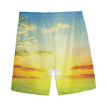 Sunrise Meadow Print Men's Sports Shorts