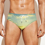 Sunrise Meadow Print Men's Swim Briefs