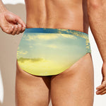 Sunrise Meadow Print Men's Swim Briefs