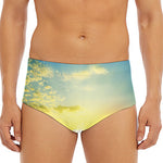 Sunrise Meadow Print Men's Triangle Swim Briefs