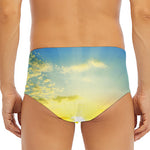 Sunrise Meadow Print Men's Triangle Swim Briefs