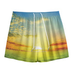 Sunrise Meadow Print Mesh Shorts