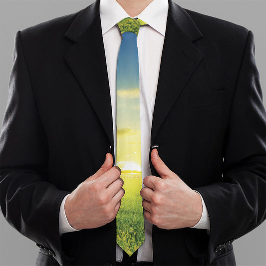 Sunrise Meadow Print Necktie