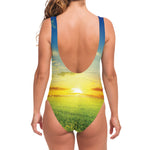 Sunrise Meadow Print One Piece Swimsuit
