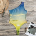 Sunrise Meadow Print One Shoulder Bodysuit