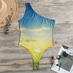 Sunrise Meadow Print One Shoulder Bodysuit