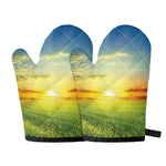 Sunrise Meadow Print Oven Mitts