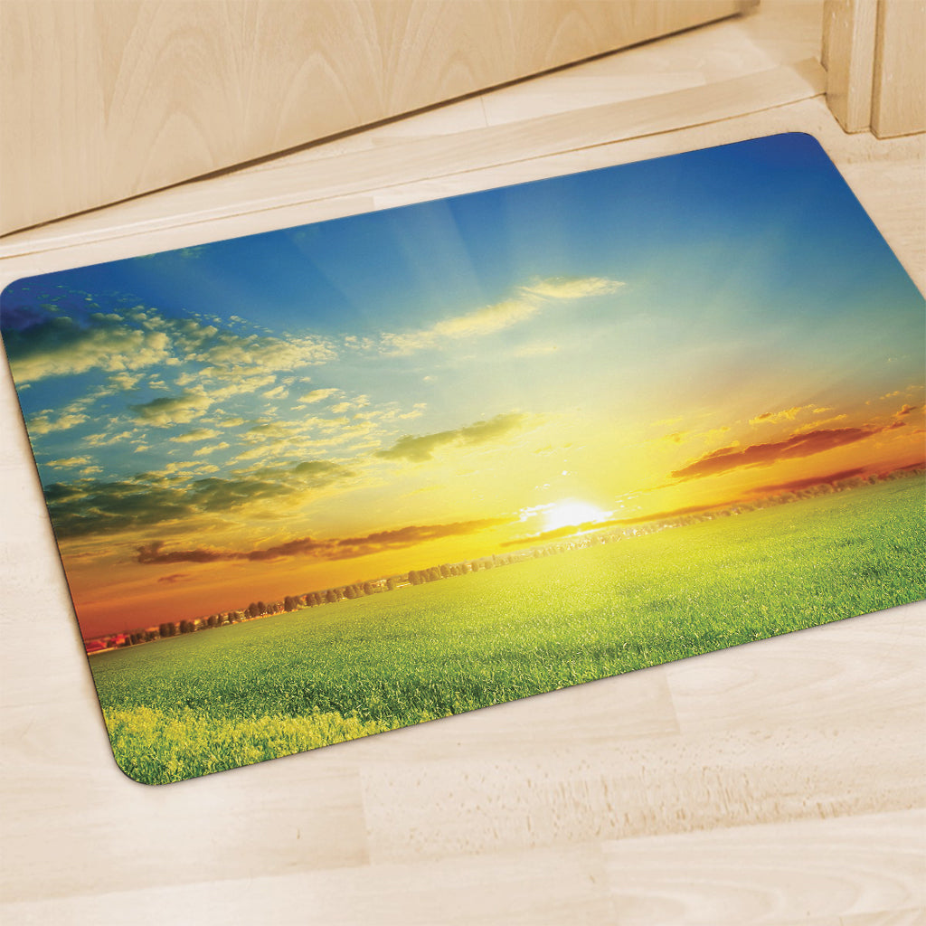 Sunrise Meadow Print Polyester Doormat