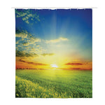 Sunrise Meadow Print Polyester Shower Curtain