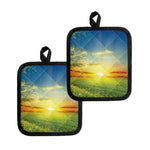 Sunrise Meadow Print Pot Holders