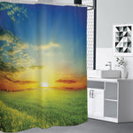 Sunrise Meadow Print Premium Shower Curtain