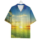Sunrise Meadow Print Rayon Hawaiian Shirt