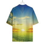 Sunrise Meadow Print Rayon Hawaiian Shirt