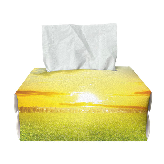 Sunrise Meadow Print Rectangle Tissue Box Cover