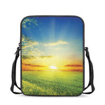 Sunrise Meadow Print Rectangular Crossbody Bag